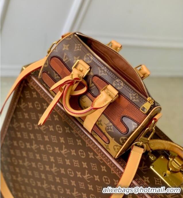 Buy Classic Louis Vuitton Mens Keepall Bandouliere 25 bag in Brown Monogram Landscape Canvas M15428 2025
