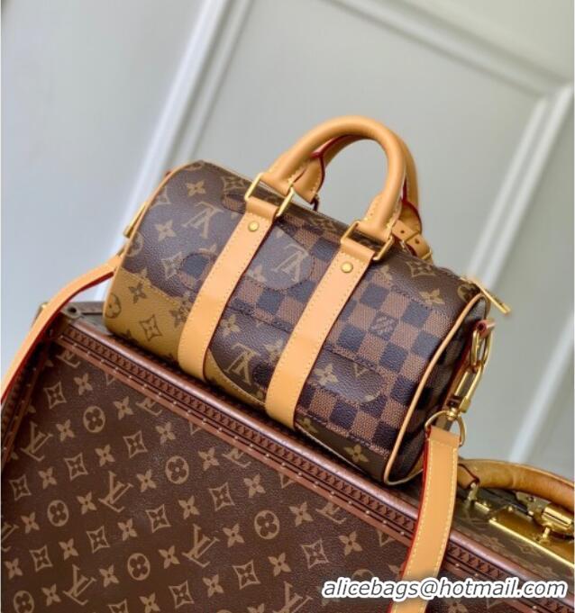 Buy Classic Louis Vuitton Mens Keepall Bandouliere 25 bag in Brown Monogram Landscape Canvas M15428 2025