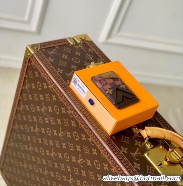 New Product Louis Vuitton Mens Magnetic Card Holder in Brown Monogram Landscape Canvas M26016 2025