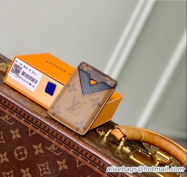 Spot Bulk Louis Vuitton Mens Magnetic Card Holder in Monogram Reverse Canvas M25654 2025