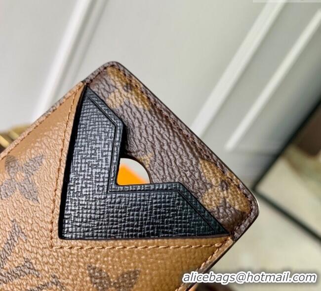 Spot Bulk Louis Vuitton Mens Magnetic Card Holder in Monogram Reverse Canvas M25654 2025