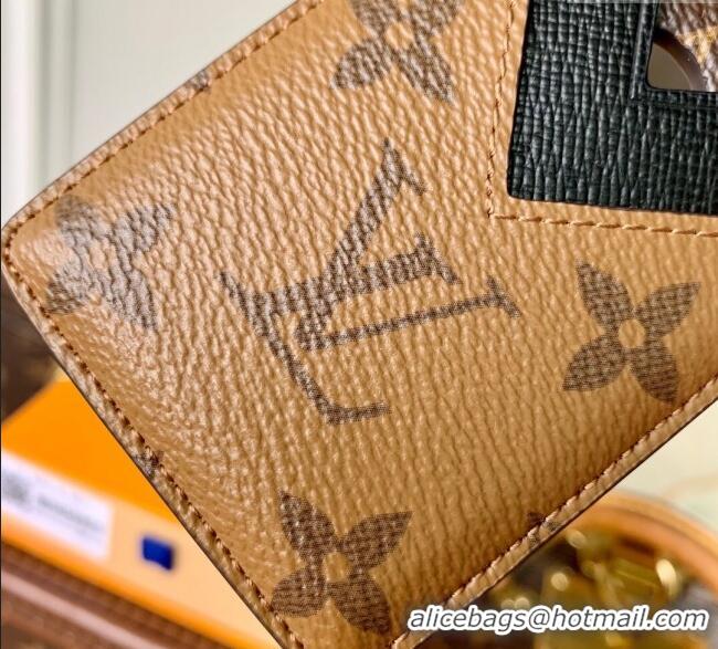 Spot Bulk Louis Vuitton Mens Magnetic Card Holder in Monogram Reverse Canvas M25654 2025