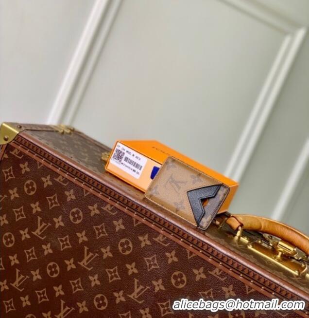 Spot Bulk Louis Vuitton Mens Magnetic Card Holder in Monogram Reverse Canvas M25654 2025