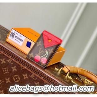 Buy Classic Louis Vuitton LV x TM Cerise Cherry Magnetic Card Holder in Monogram Canvas M14562 2025