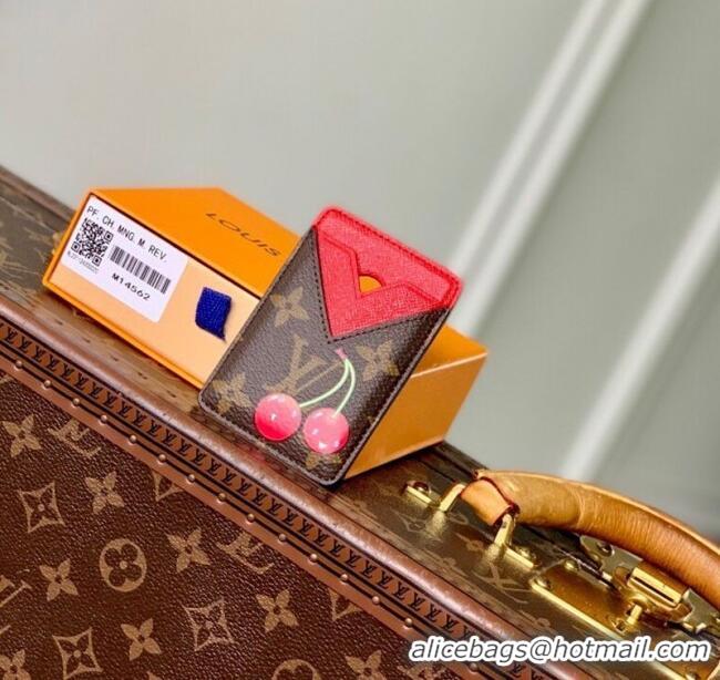 Buy Classic Louis Vuitton LV x TM Cerise Cherry Magnetic Card Holder in Monogram Canvas M14562 2025