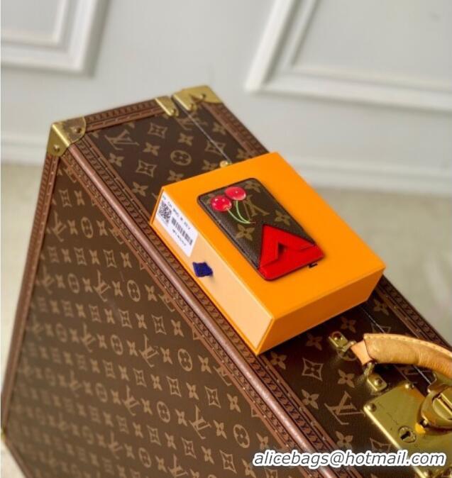Buy Classic Louis Vuitton LV x TM Cerise Cherry Magnetic Card Holder in Monogram Canvas M14562 2025