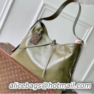New Design Louis Vuitton Carryall Vibe MM Bag in Lamb leather M14268 Dark Kaki 2025