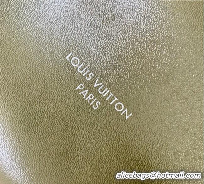 New Design Louis Vuitton Carryall Vibe MM Bag in Lamb leather M14268 Dark Kaki 2025