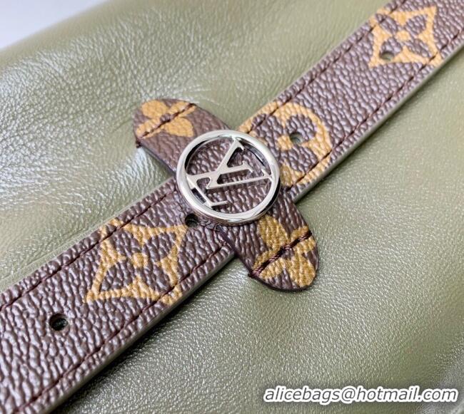 New Design Louis Vuitton Carryall Vibe MM Bag in Lamb leather M14268 Dark Kaki 2025