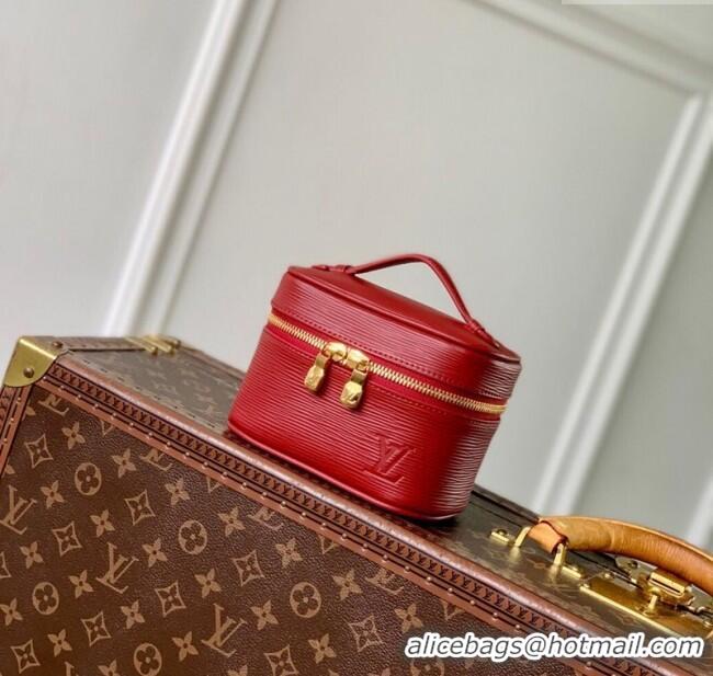 Original Cheap Louis Vuitton Nice Nano Pouch in Epi Leather Monogram M25857 Red 2025