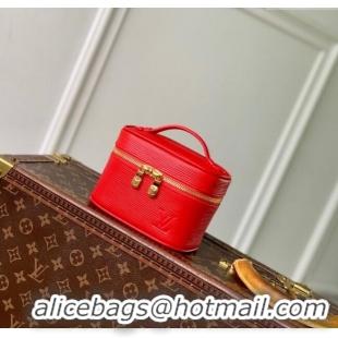 New Stylish Louis Vuitton Nice Nano Pouch in Epi Leather Rouge M25857 Louis Red 2025