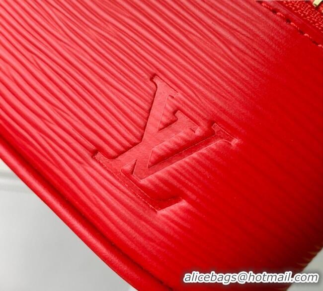 New Stylish Louis Vuitton Nice Nano Pouch in Epi Leather Rouge M25857 Louis Red 2025