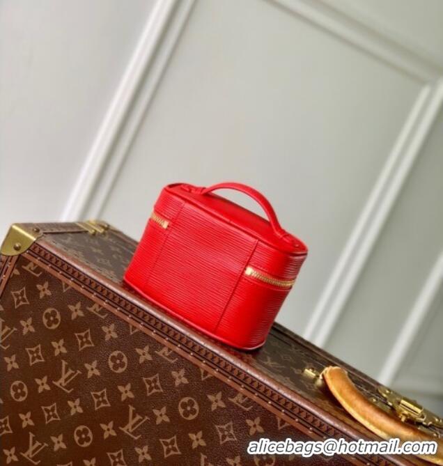 New Stylish Louis Vuitton Nice Nano Pouch in Epi Leather Rouge M25857 Louis Red 2025