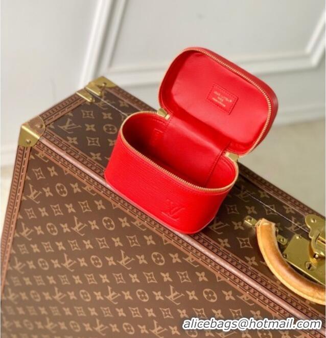New Stylish Louis Vuitton Nice Nano Pouch in Epi Leather Rouge M25857 Louis Red 2025