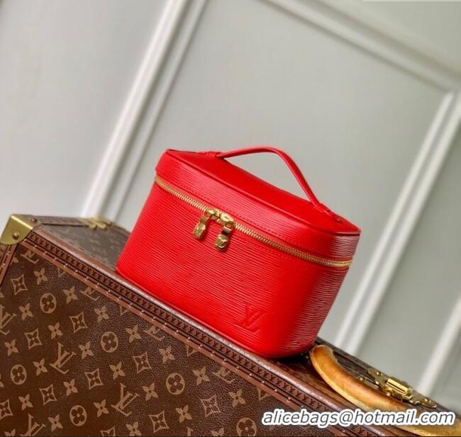 Top Quality Louis Vuitton Nice Nano Mini Bag in Epi Leather Rouge M15191 Louis Red 2025
