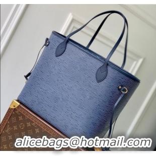 New Stylish Louis Vuitton Neverfull MM Tote bag in Epi Leather M14856 Denim Blue 2025