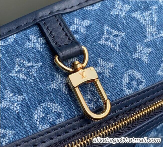 New Stylish Louis Vuitton Neverfull MM Tote bag in Epi Leather M14856 Denim Blue 2025