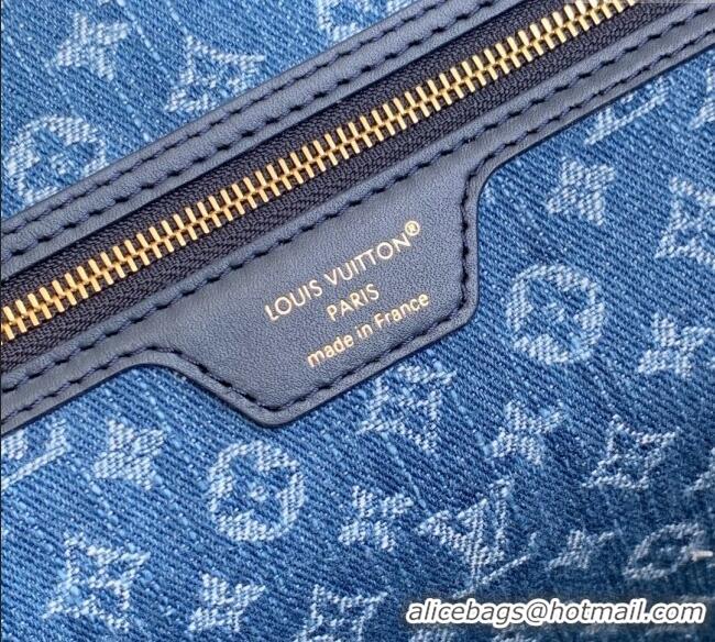 New Stylish Louis Vuitton Neverfull MM Tote bag in Epi Leather M14856 Denim Blue 2025