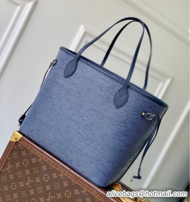 New Stylish Louis Vuitton Neverfull MM Tote bag in Epi Leather M14856 Denim Blue 2025