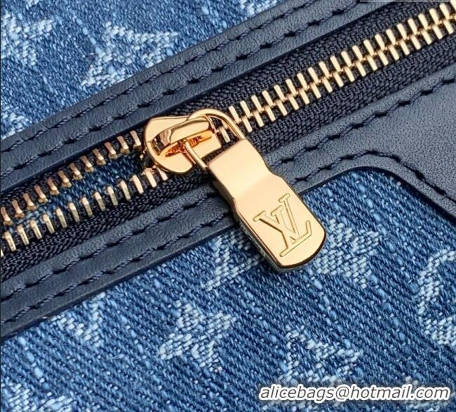 New Stylish Louis Vuitton Neverfull MM Tote bag in Epi Leather M14856 Denim Blue 2025