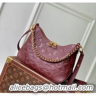 High Quality Louis Vuitton Boulogne Shoulder bag in Embossed Grained Leather M25827 Grenat Red 2025