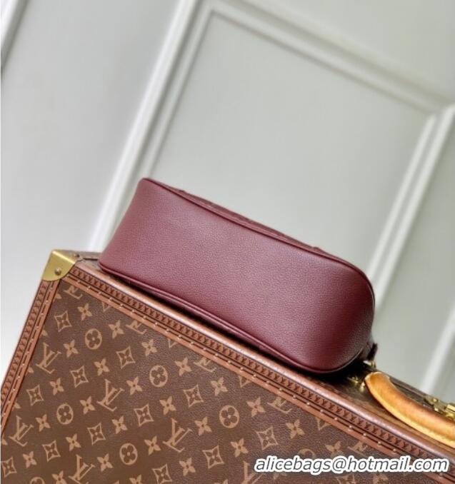 High Quality Louis Vuitton Boulogne Shoulder bag in Embossed Grained Leather M25827 Grenat Red 2025