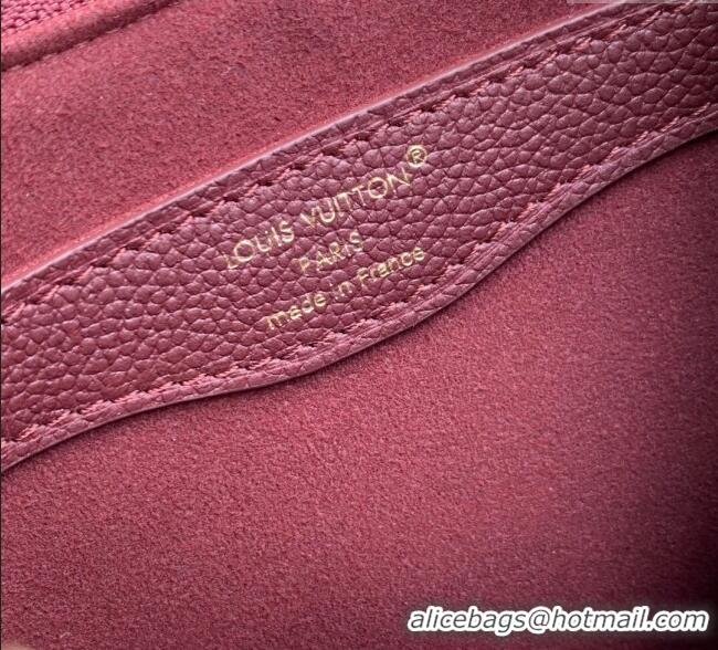 High Quality Louis Vuitton Boulogne Shoulder bag in Embossed Grained Leather M25827 Grenat Red 2025