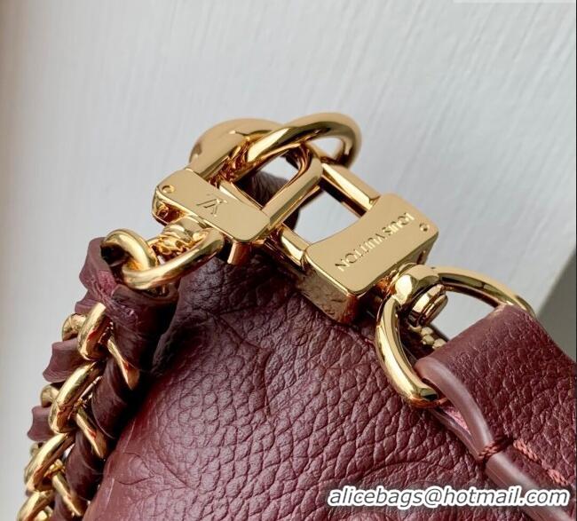 High Quality Louis Vuitton Boulogne Shoulder bag in Embossed Grained Leather M25827 Grenat Red 2025