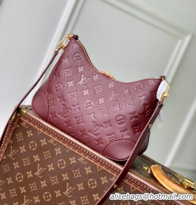 High Quality Louis Vuitton Boulogne Shoulder bag in Embossed Grained Leather M25827 Grenat Red 2025