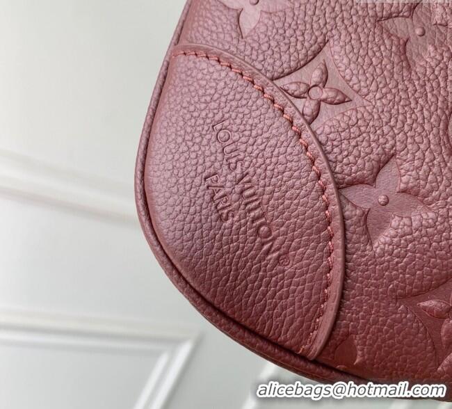 High Quality Louis Vuitton Boulogne Shoulder bag in Embossed Grained Leather M25827 Grenat Red 2025