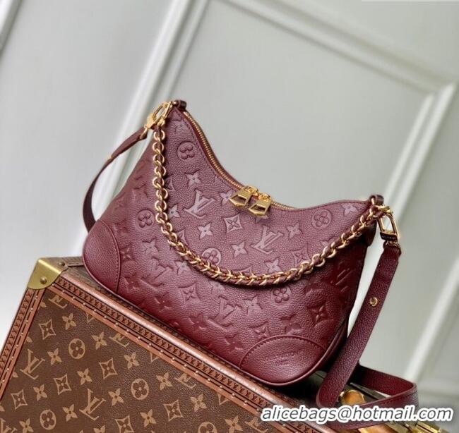 High Quality Louis Vuitton Boulogne Shoulder bag in Embossed Grained Leather M25827 Grenat Red 2025