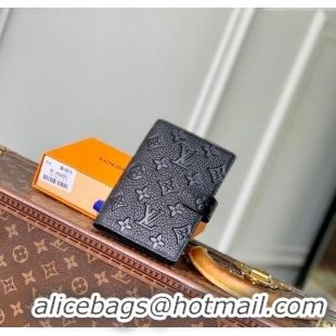 Original Cheap Louis Vuitton Small Ring Agenda Cover in Monogram Leather R20005 Black 2025
