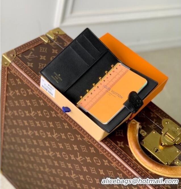 Original Cheap Louis Vuitton Small Ring Agenda Cover in Monogram Leather R20005 Black 2025