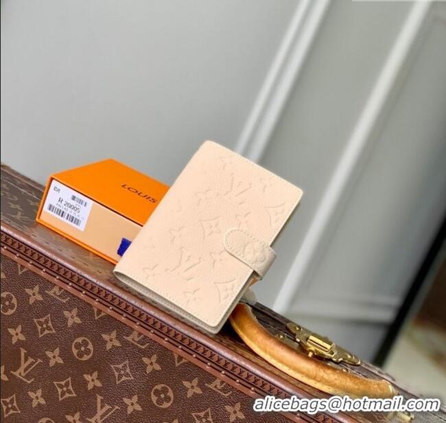 Spot Bulk Louis Vuitton Small Ring Agenda Cover in Monogram Leather R20005 Cream White 2025