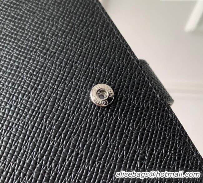 Top Quality Louis Vuitton Small Ring Agenda Cover in Taiga Leather R20426 Black 2025