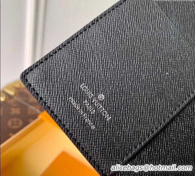 Top Quality Louis Vuitton Small Ring Agenda Cover in Taiga Leather R20426 Black 2025