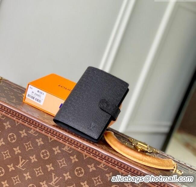 Top Quality Louis Vuitton Small Ring Agenda Cover in Taiga Leather R20426 Black 2025