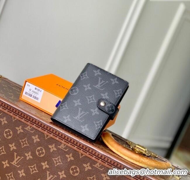 Modern Classic Louis Vuitton Small Ring Agenda Cover in Monogram Canvas R20005 Black 2025