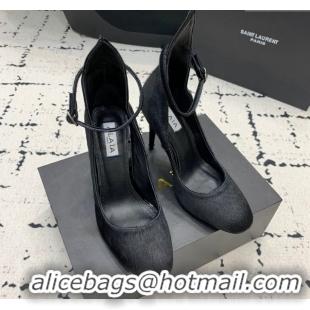 Discount Alaia Decollete Pumps 10.5cm in Haircalf with Ankle Strap Black 1223066