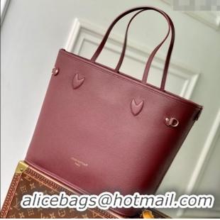 New Design Louis Vuitton Neverfull Inside Out MM M25663 Monogram/Wine Red 2025