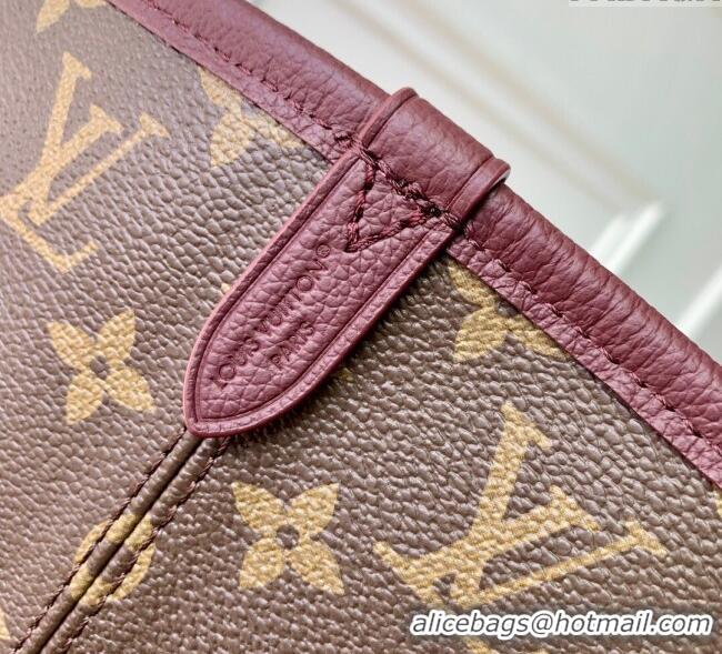 New Design Louis Vuitton Neverfull Inside Out MM M25663 Monogram/Wine Red 2025