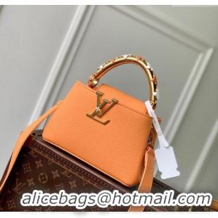 Promotional Louis Vuitton Capucines IVY Mini Bag in Grained Leather M14396 Orange 2025