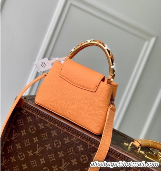 Promotional Louis Vuitton Capucines IVY Mini Bag in Grained Leather M14396 Orange 2025