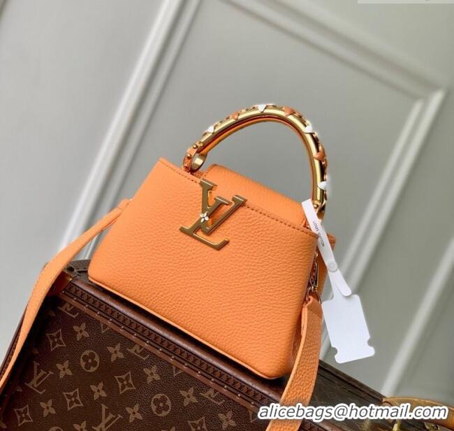 Promotional Louis Vuitton Capucines IVY Mini Bag in Grained Leather M14396 Orange 2025