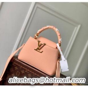 Cheap Design Louis Vuitton Capucines IVY Mini Bag in Grained Leather M14976 Pink 2025