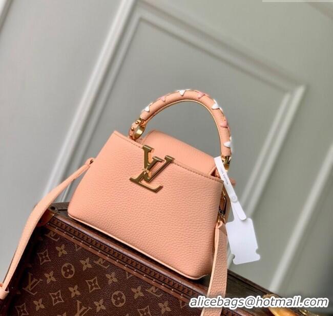 Cheap Design Louis Vuitton Capucines IVY Mini Bag in Grained Leather M14976 Pink 2025