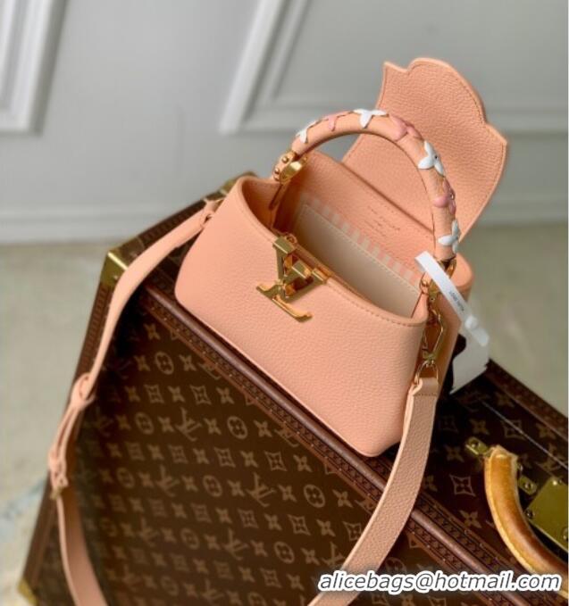 Cheap Design Louis Vuitton Capucines IVY Mini Bag in Grained Leather M14976 Pink 2025