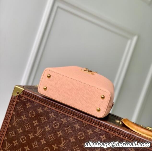 Cheap Design Louis Vuitton Capucines IVY Mini Bag in Grained Leather M14976 Pink 2025