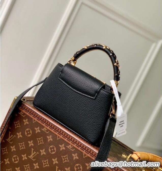 Promotional Louis Vuitton Capucines IVY Mini Bag in Grained Leather M14976 Black 2025