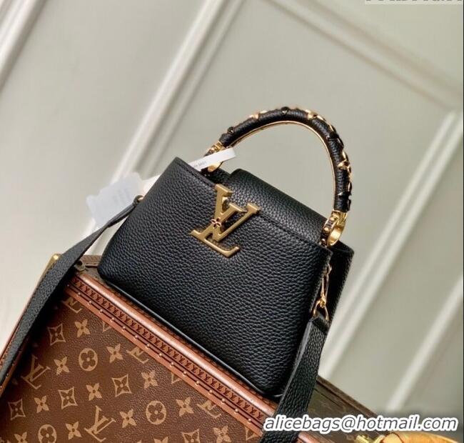 Promotional Louis Vuitton Capucines IVY Mini Bag in Grained Leather M14976 Black 2025